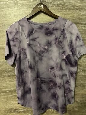 Lululemon Top Always Agile Short Sleeve Marble Purple Sz L Women